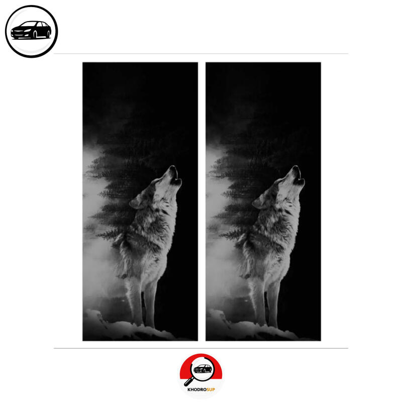 برچسب ستون خودرو طرح گرگ